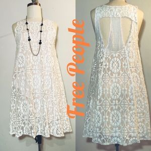 Free People Off White Lace Fit & Flare Dre…